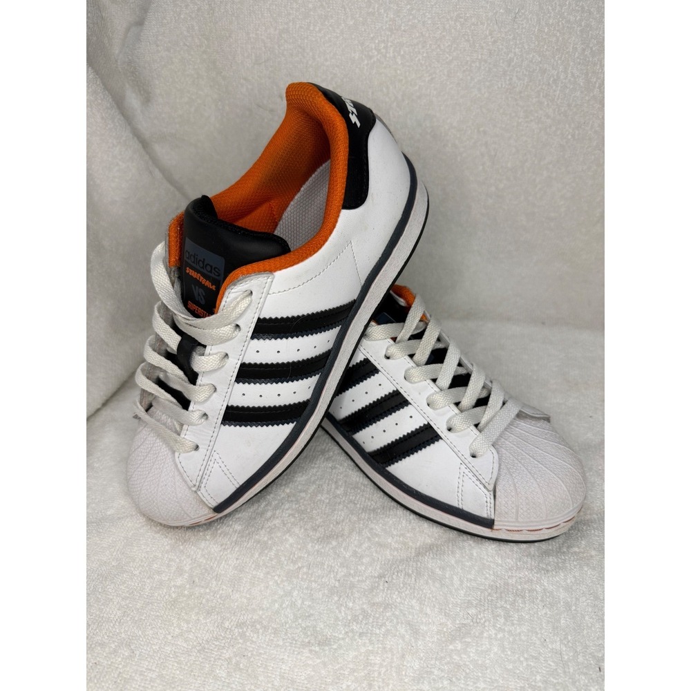 Adidas Streetball vs Superstar Mens Shoes White Black Orange FW6092 Low Top